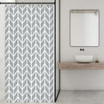 thumbnail image 3 of Grey Stall Small Half Size Dorm Shower Curtain 36x72 Inch Single Narrow Tiny RV Chevron Herringbone Striped Geometric Decor Fabric Bathroom Set Polyester Waterproof, 3 of 6