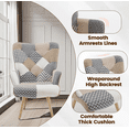 thumbnail image 4 of Living Room Accent Chair with High Backrest, Bedroom Plaid Bohemian Upholstered Armchair for Mid Century, Modern Cozy Chairs for Small Spaces, Grey, 2 Pack, 4 of 5