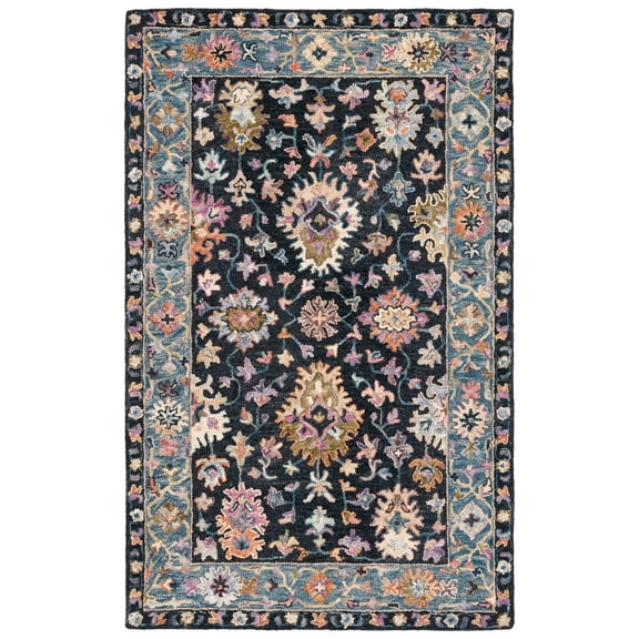 SAFAVIEH Aspen Sierra Tribal Area Rug, Black/Light Blue, 5' x 8'