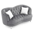 thumbnail image 4 of Passion Furniture PF-G755-L Jewel 71 in. Flared Arm Polyester Straight Sofa in Gray, 4 of 5