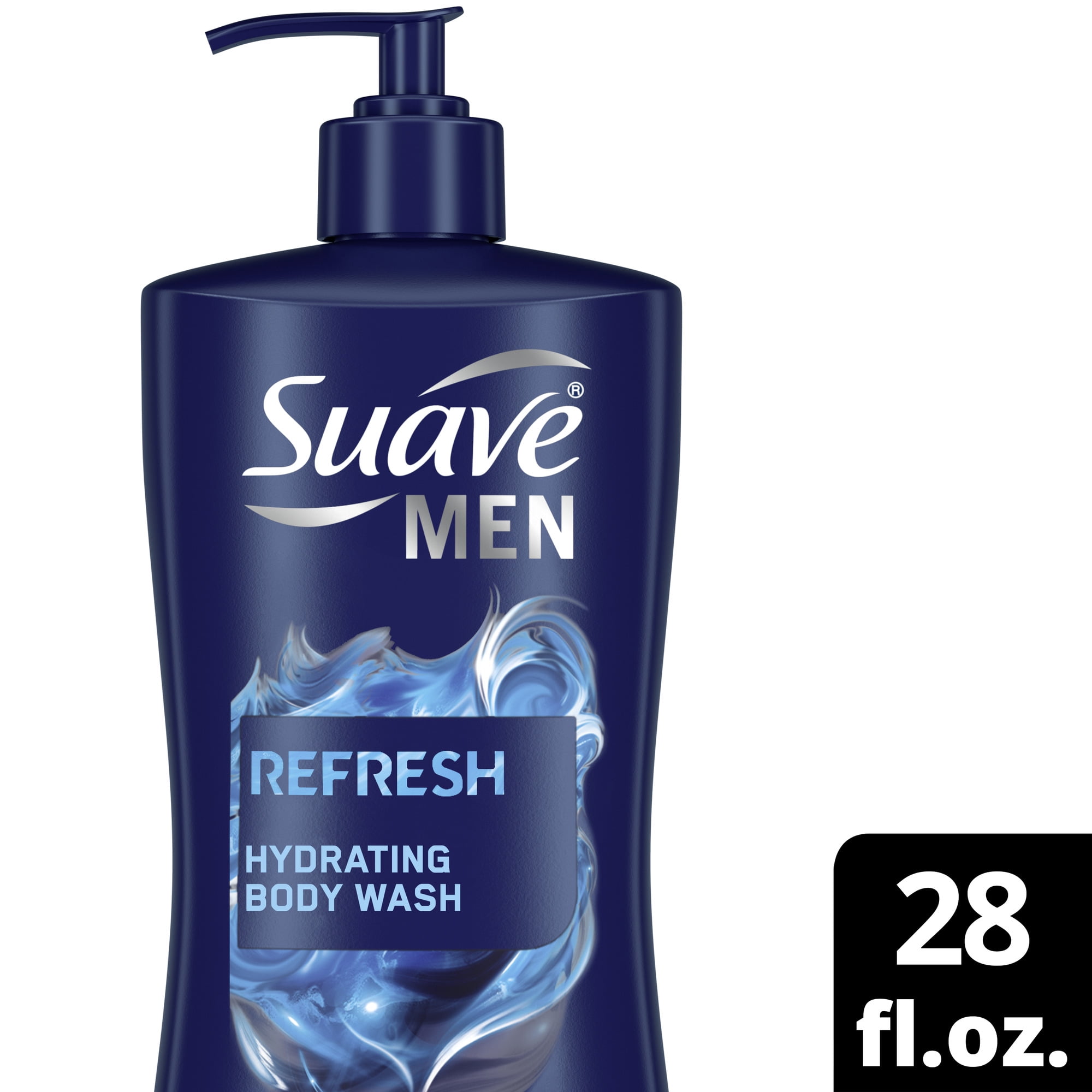 Suave Men Body Wash Refresh Fragrance Liquid Body Wash and Shower Gel, 28 oz