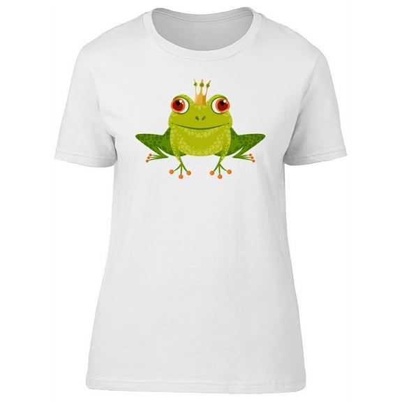 Cute Frog With Crown, Cartoon T-Shirt Women -Image by Shutterstock, Female Small