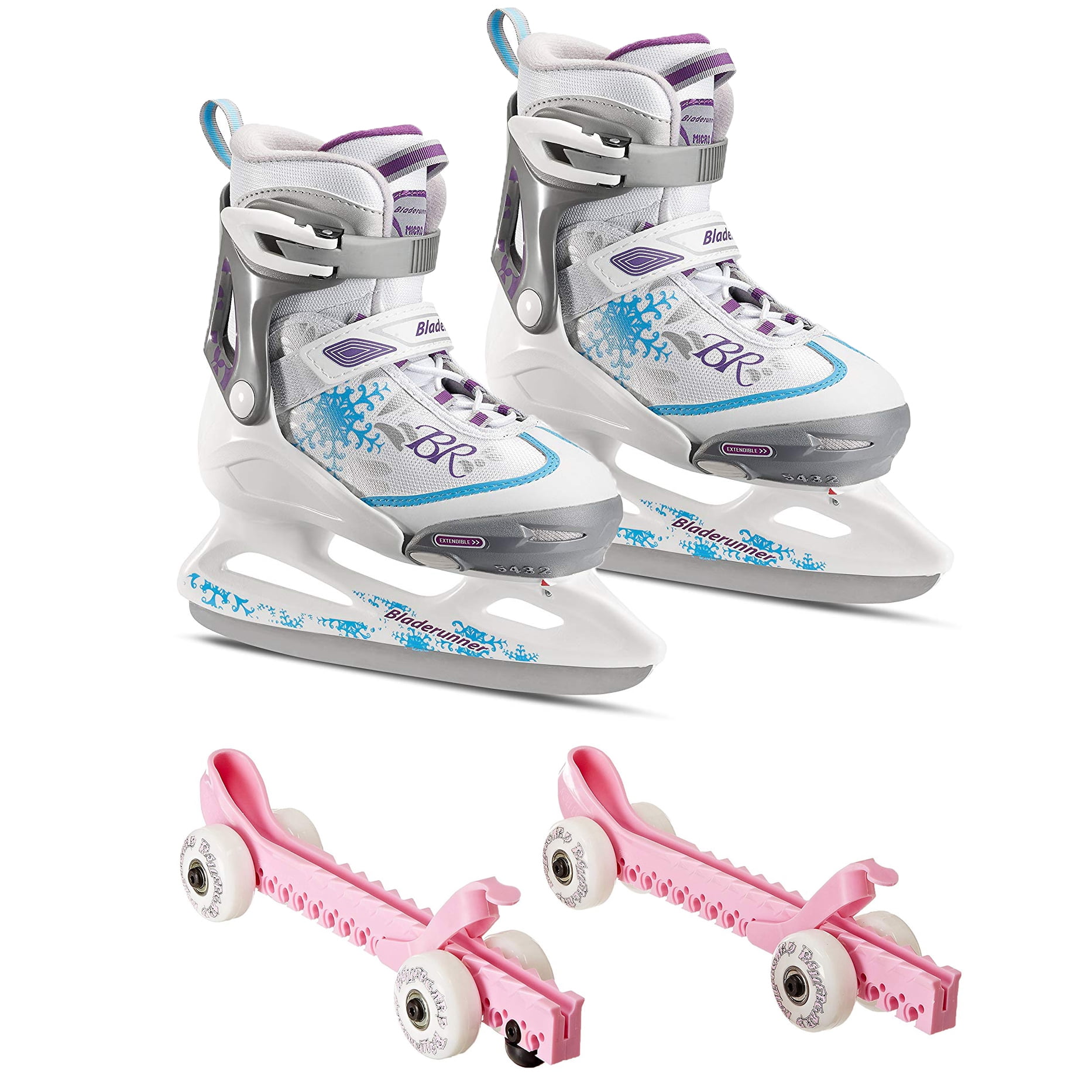 Rollerblade Bladerunner Micro Ice G Skates, Medium, & Skate Guard