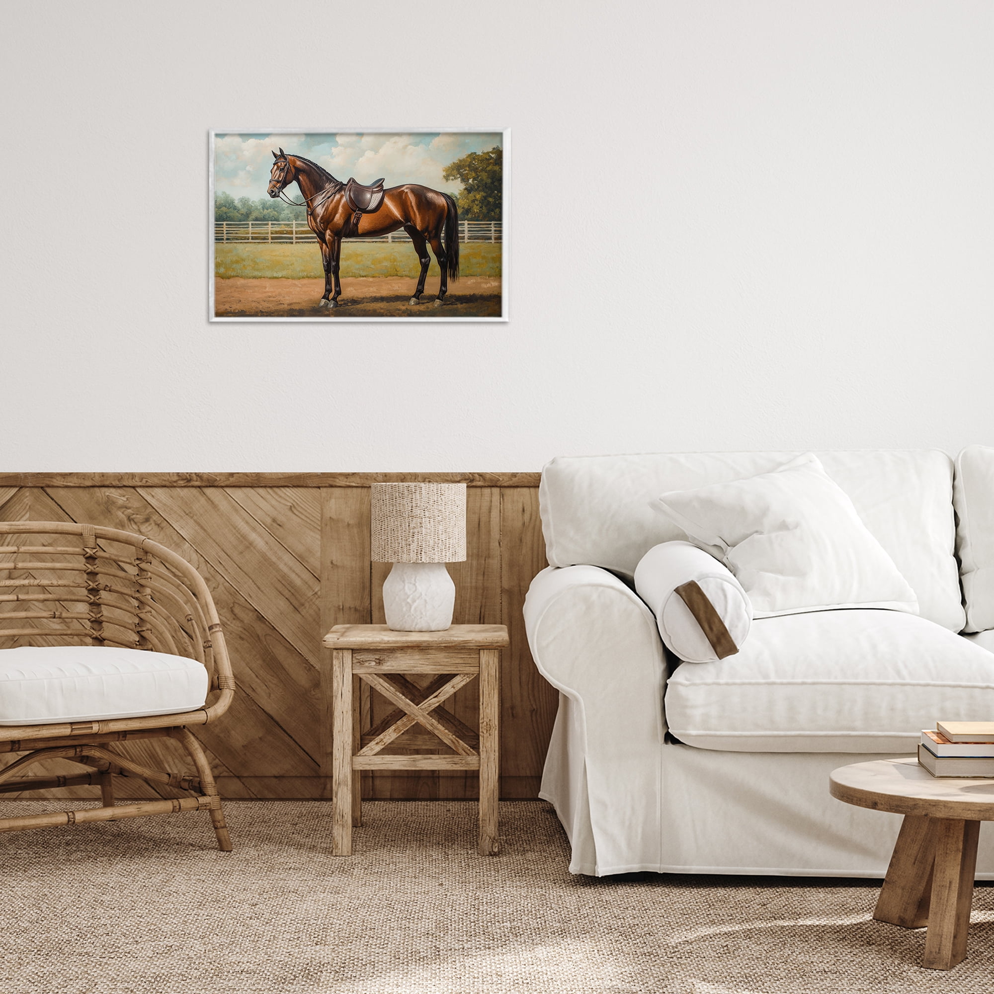 Stupell Industries Saddled & Ready For The Show White Framed Giclee Art, design by Petal Prints Design