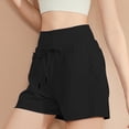 thumbnail image 5 of Sngxgn Shorts for Women Elastic High Waist Drawstring Lounge Shorts Rolled Hem Casual Soft Summer Cargo Shorts with Pockets(Black,XXL), 5 of 5