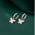 thumbnail image 6 of 925 Sterling Silver CZ Buffterfly Hoop Earrings for Women Teens Sparkling Butterfly Hoop Earrings Huggie Drop, 6 of 12