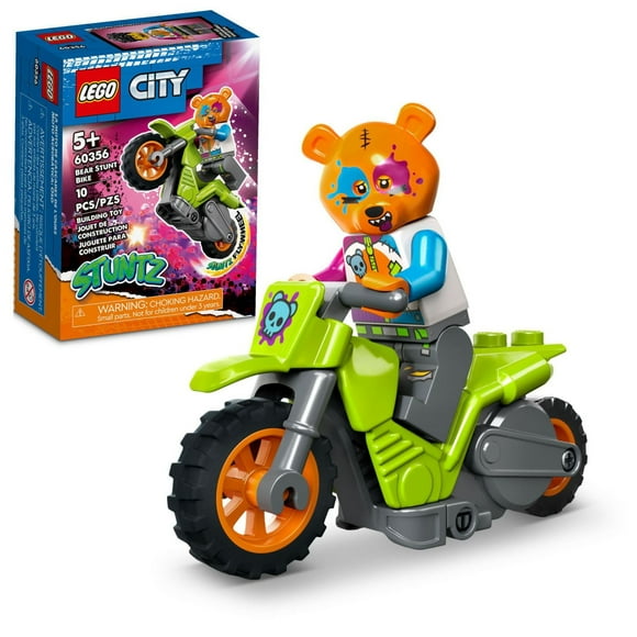 LEGO City Stuntz Bear Stunt Bike Motorbike Toy 60356, Includes 10 Pieces, Ages 5+