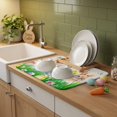 thumbnail image 4 of Dish Drying Mat for Kitchen Countertop, Easter Eggs Bunny Absorbent Microfiber Dish Mat Quick Dry Non Slip Draining Mat Kitchen Drying Pad for Dishes, Utensils 16x18 Inch Butterfly Flower Grass, 4 of 9