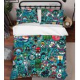 thumbnail image 1 of 3D Green Illustration Sport Doodle Quilt Cover Set Bedding Set Duvet Cover, 1 of 3