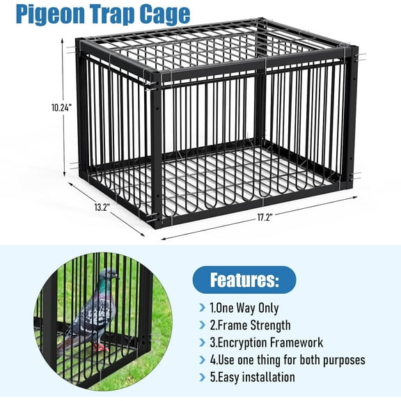 Humane Trap Cage with One-Way Entry for Small Birds