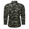thumbnail image 4 of Penkiiy Men's Long Sleeve Button Up Camo Casual Dress Shirt Army Green Clearance, 4 of 4
