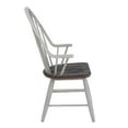 thumbnail image 3 of Farmhouse Transitional Rubberwood White Windsor Back Arm Chair, 3 of 5