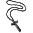 thumbnail image 1 of Wooden Large Long Crucifix Rosary Cross Smooth Beads Catholic Jesus Cross Pendant For Men, 1 of 4