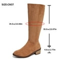 thumbnail image 4 of QQAMB Faux Suede Knee High Boots Low Heel Fall Winter Boots with Zipper, 4 of 8