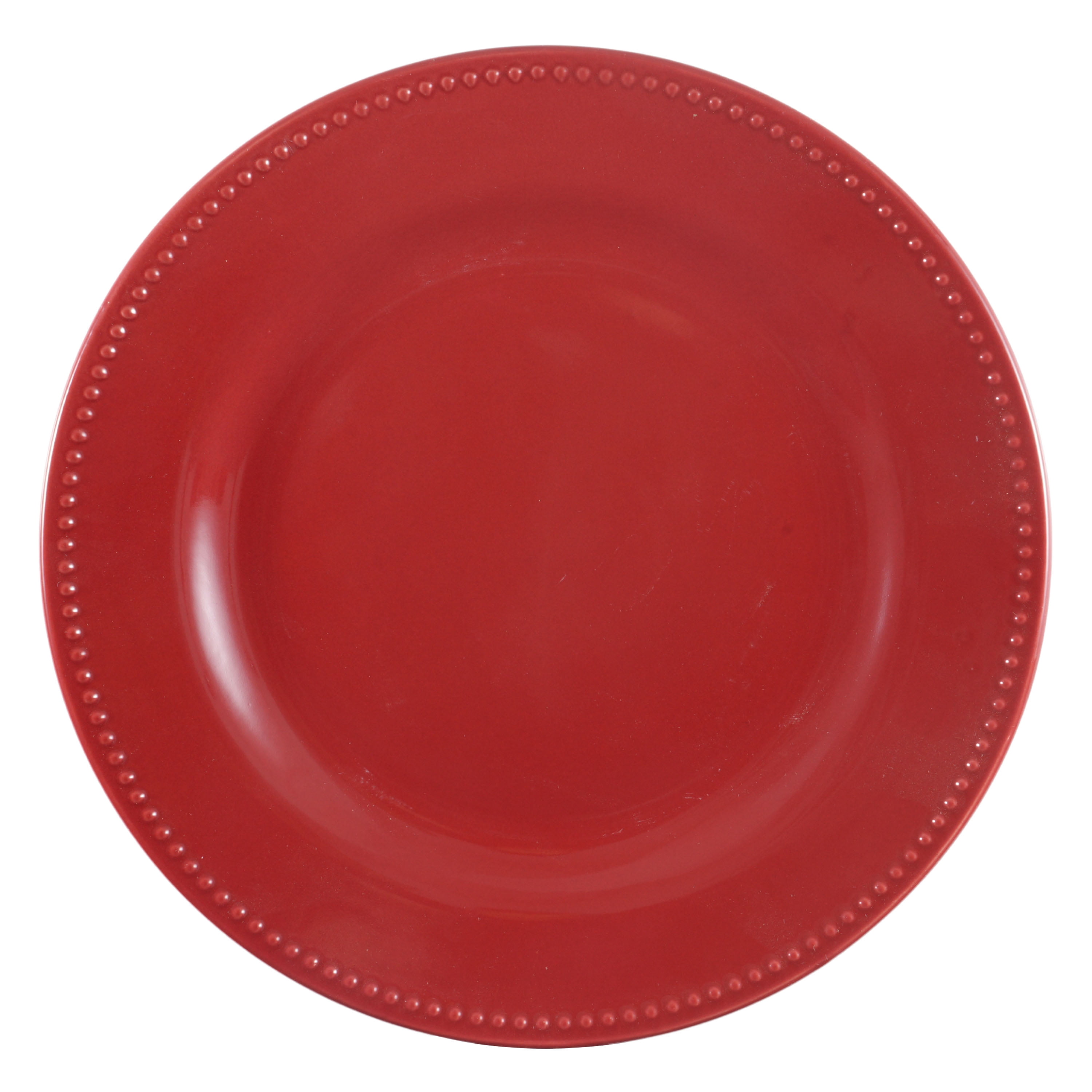 Mainstays Stonerware Brynn red 10.39 inch dinner plate