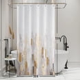 thumbnail image 2 of Yellow Shower Curtain for Bathroom Abstract Yellow Gray Watercolor Shower Curtain Set with Hooks Contemporary Oil Panting Fabric Waterproof Shower Curtains 72x72inches, 2 of 6