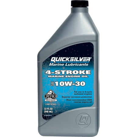 (6 Pack) Quicksilver 10W-30 4-Stroke Marine Oil - 1
