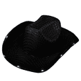 thumbnail image 3 of Light up LED Flashing Sequin Cowboy Hat (Black) – Sparkly Glitter Cowgirl Hat for Disco, Birthday, Party by PartyGlowz, 3 of 7