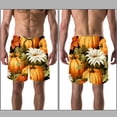 thumbnail image 3 of luoweisi Men's Beach Shorts Quick Dry Swim Trunks with Mesh Lining Thanksgiving Pumpkin L, 3 of 5