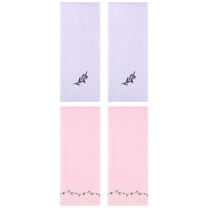 Unique Bargains 4 Pcs Floral Hand Towels for Bathroom 13" x 29" Purple/Pink