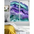 thumbnail image 3 of Purple Marble Sheer Curtains 63 Inches Long 2 Panels Abstract Art Watercolor Crystal Watermark Light Filtering Semi Sheer Window Curtains Drapes for Bedroom Living Room 52"x63", 3 of 7