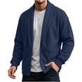 thumbnail image 3 of MXALUOB Men's Cardigan Sweaters Shawl Collar Open Front Long Sleeve Winter Sweater Solid Color Regular Fit Fashion Outerwear for Daily Wear, 3 of 6