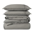 thumbnail image 2 of Bare Home Organic Cotton Duvet Cover Set, 300 Thread Count, Percale Weave, Full/Queen, Light Gray, 2 of 5