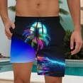 thumbnail image 2 of YUGYXL Double Layer Shorts for Men Colorful Print Summer Shorts Going Out Beach Shorts Drawstring Holiday Shorts Dark Blue XXL, 2 of 9