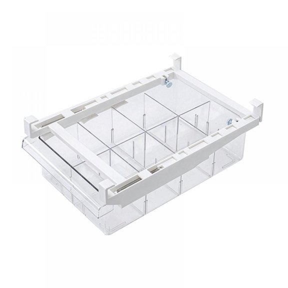Sonbest Fridge Drawer Organizer, Mini Refrigerator Drawers Storage Box, Pull Out Refrigerator Drawer Organizer Bins, Fit for Fridge Shelf Under (8-grid)
