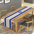 thumbnail image 4 of Jiibva Linen Israel Flag Table Runner - Jewish Table Decoration for Passover Rosh Hashanah Sukkot Sukkah Kitchen Dining Room Party Decor, 4 of 7