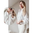 thumbnail image 4 of Zeagoo Button up Shirt Women 100% Cotton Linen Blouses Collared Long Sleeve Casual Business Tops, 4 of 7