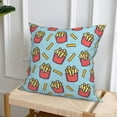 thumbnail image 6 of Throw Pillow Covers, Cute Fries Blue A Soft Square Pillow Cases with Invisible Zipper for Couch Bed Sofa, Farmhouse Fall Home Decor 20"x20", 6 of 7