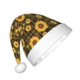 thumbnail image 2 of Naloa Vintage Plaid Sunflower Santa Hat for Kids Baby Christmas Hats,Girls Boys Toddler Plush Xmas Holiday Hat,Luxury Santa Claus Hat, 2 of 6