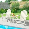 thumbnail image 1 of Gymax 3PC Patio Folding Adirondack Chair Side Table Cup Holder Poolside White, 1 of 8