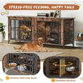 thumbnail image 6 of Haverchair 78" Double Dog Crate Furniture for 2 Dogs, Wooden Dog Kennel with Removable Divider, XL Dog House Indoor with Rotating Bowl Holders, Heavy Duty Dog Crate TV Stand, 6 of 7