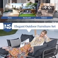 thumbnail image 5 of RADIATA 3 Pcs Boho Outdoor Furniture Set with Ice Bucket Wicker Patio Sectional Sofa, Dark Grey, 5 of 6
