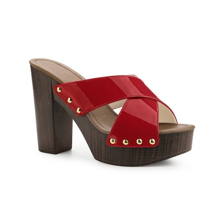 

Perphy Platform Sandals Crisscross Strap Chunky Heels Sandals for Women