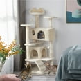 SmileMart 54.5" Double Condo Cat Tree with Scratching Post Tower, Beige