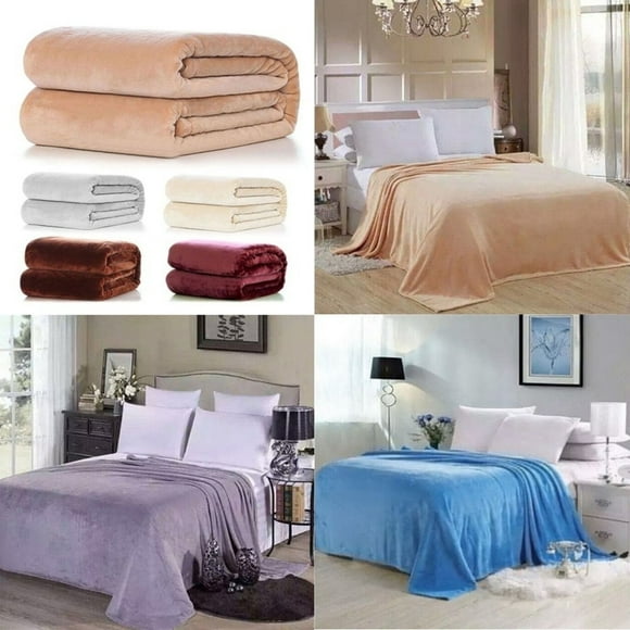 50 X 70CM Super Soft Warm Solid Warm Micro Plush Fleece Blanket Throw Rug Sofa Bedding