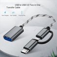 thumbnail image 4 of 5X Cable USB OTG 2 en 1 Tipo C / Micro-USB una USB 3.0 Adaptador Cable de Transferencia de Datos de Diseño para Teléfono Andriod (Gris), 4 of 5