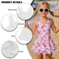 thumbnail image 5 of Tutolipy Girls One Piece Swimsuit with Skirt, Pink Pattern Sleeveless Bathing Suit, Comes with Lining Swim Dress Swimming Costume for Beach Size 5-6 Years, 5 of 6