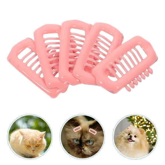 PBPBOX 5Pcs Pink Abs Dog Hair Clips For Grooming Accessory Elegant Design 1In