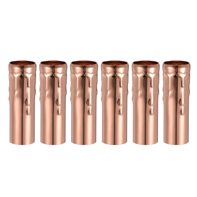 Unique Bargains Forme Bougie Couvre Manches Base de Candélabres de Fer Or Rose 6 Comte