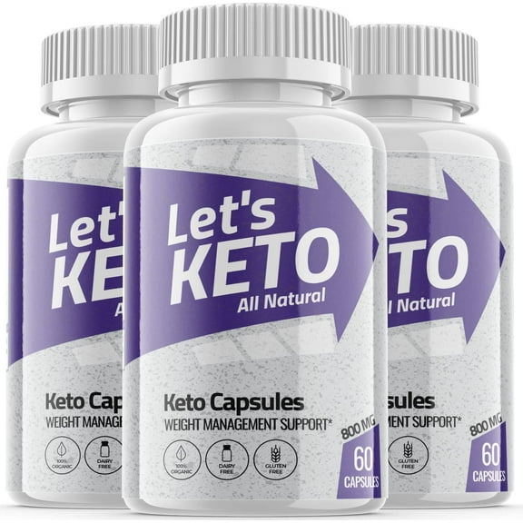 (3 Pack) Let's Keto - Keto Weight Loss Formula - Energy & Focus Boosting Dietary Supplements for Weight Management & Metabolism - Advanced Fat Burn Raspberry Ketones Pills - 180 Capsules