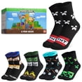 thumbnail image 1 of Pack de 5 Medias hasta la Pantorrilla para Niños Minecraft Talla 6-14 años, 1 of 6