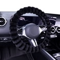 thumbnail image 2 of Auto Drive Faux Fur Elastic Stretch Steering Wheel Cover,Universal Fit for Sedans, SUVs,1 Pack, Black, 2 of 5