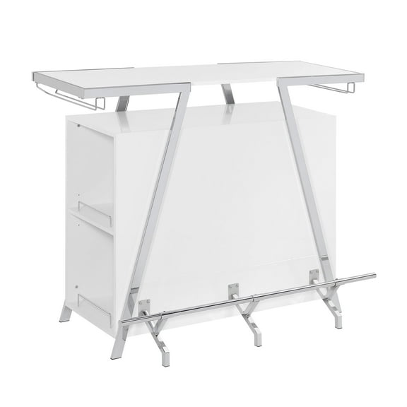 Steve Silver Zena Engineered Wood Bar Table w/LED lights in White