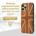 thumbnail image 2 of Case Yard Wooden Case Outside Soft TPU Silicone, Slim Fit Shockproof Wood Protective Phone Cover for Girls Boys Men and Women, Supports Wireless Charging Union Jack Design case for iPhone-12/12-Pro, 2 of 7