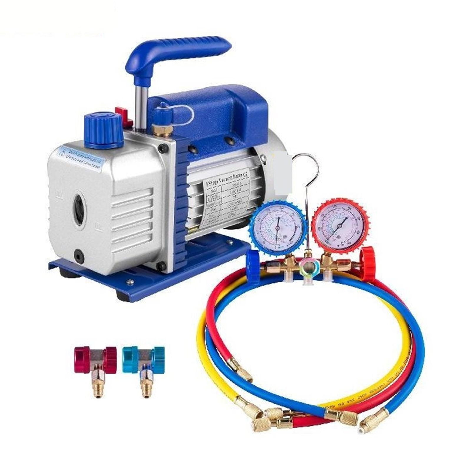 1.8-4.8CFM Refrigerant Vacuum Pump Kits HVAC Refrigeration 1/3 1/4 With Manifold Gauge For Household Air Conditioning