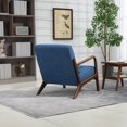 thumbnail image 6 of CQSXDA Mid Century Modern Accent Chair with Wood Frame and Waist Cushion, Velvet Upholstered Reading Armchair for Living Room and Bedroom, 250lbs Capacity, 6 of 11